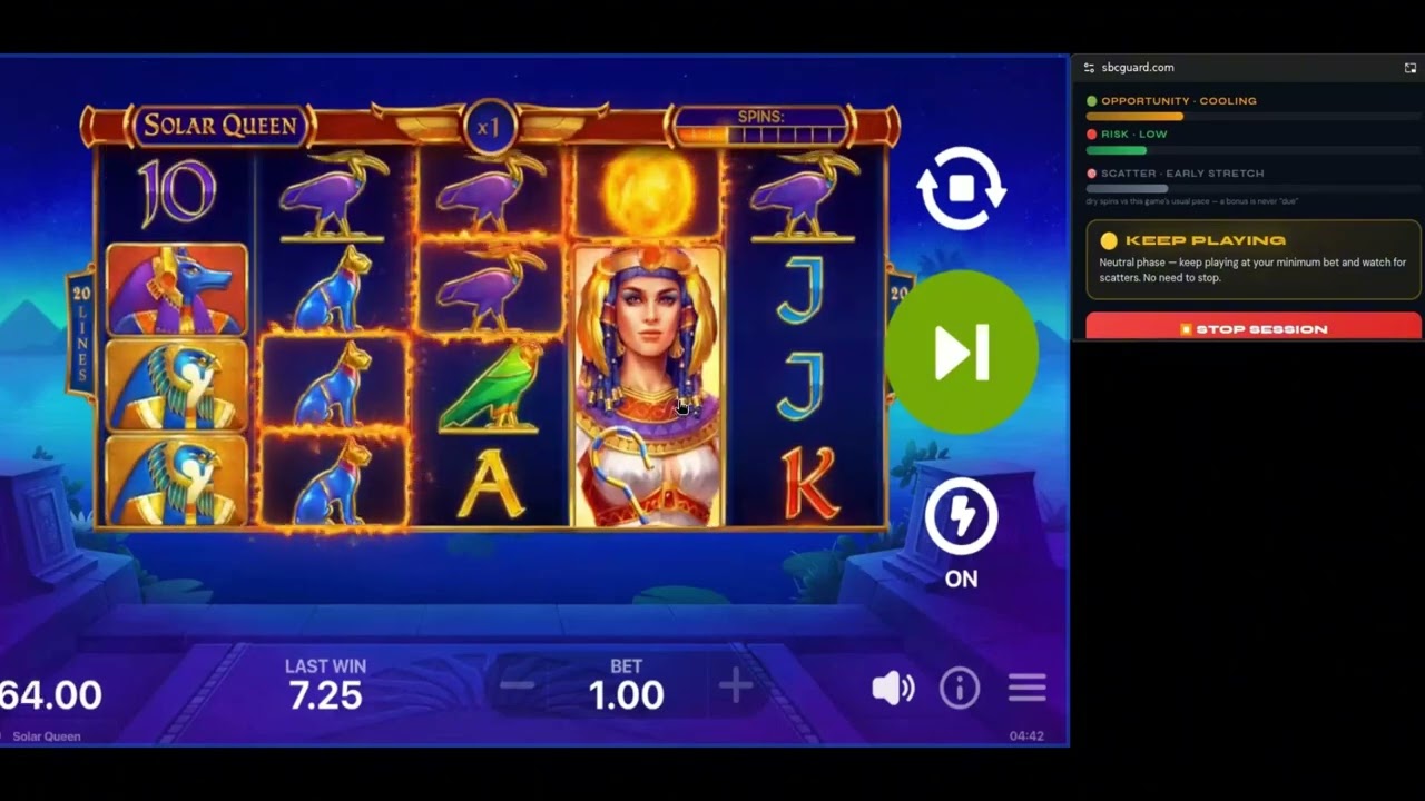 Solar Queen by Playson, recorded at a $1 minimum bet
